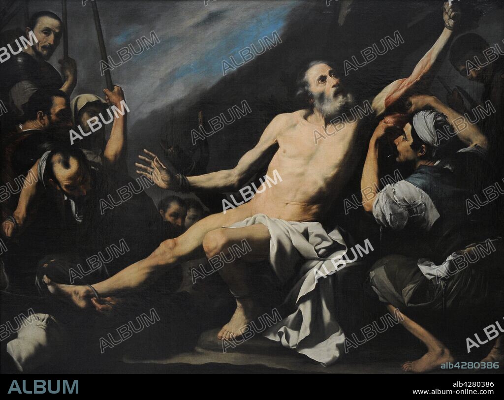 Martyrdom of Saint Bartholomew. Anonymous. Ancient copy after a painting by Juseppe de Ribera (1591-1652). San Fernando Royal Academy of Fine Arts. Madrid. Spain.