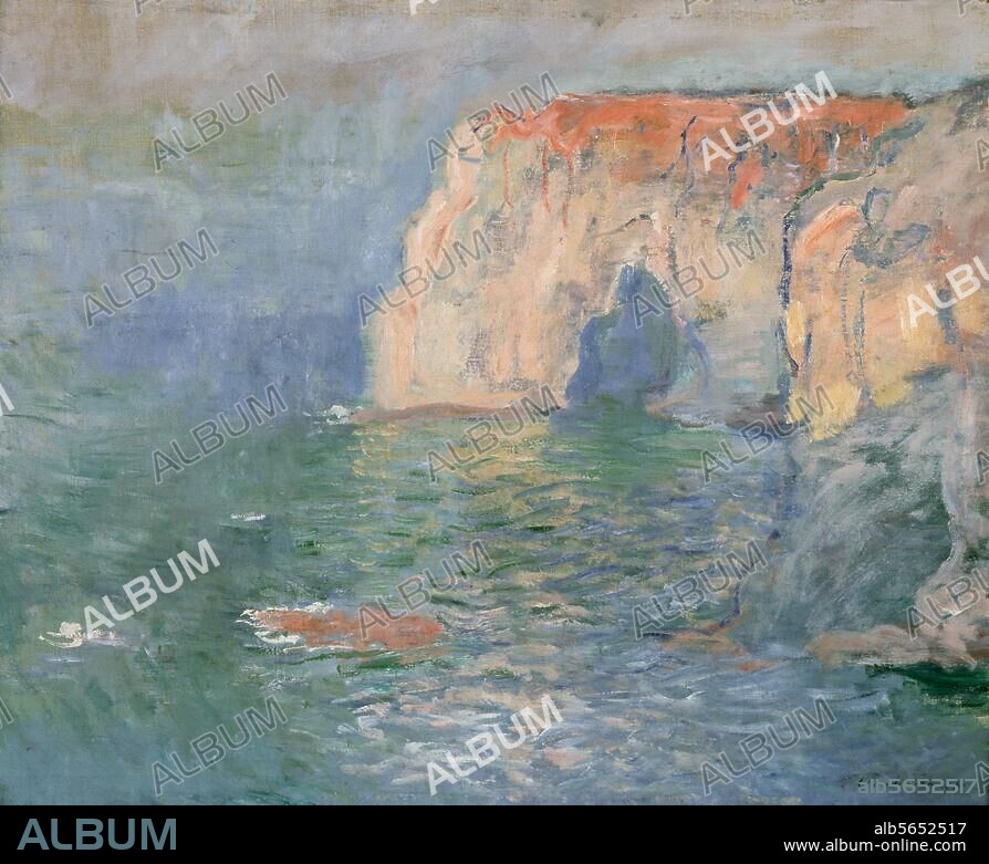 CLAUDE MONET. Monet, Claude 1840-1926. "Étretat : La Manneporte, reflets sur l'eau", 1885. Huile sur toile, H. 0,658 ; L. 0,815. R.F. 1994-5. Paris, Musée d'Orsay.
