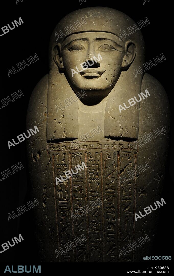 ARTE EGIPCIO. EGIPTO. SARCOFAGO de Thut-nakht. Fechado hacia el 200 a. C. Período Helenístico de Egipcio. Dinastía Ptolemaica. Museo Carlsberg Glyptotek. Copenhague. Dinamarca. Norte Europa.