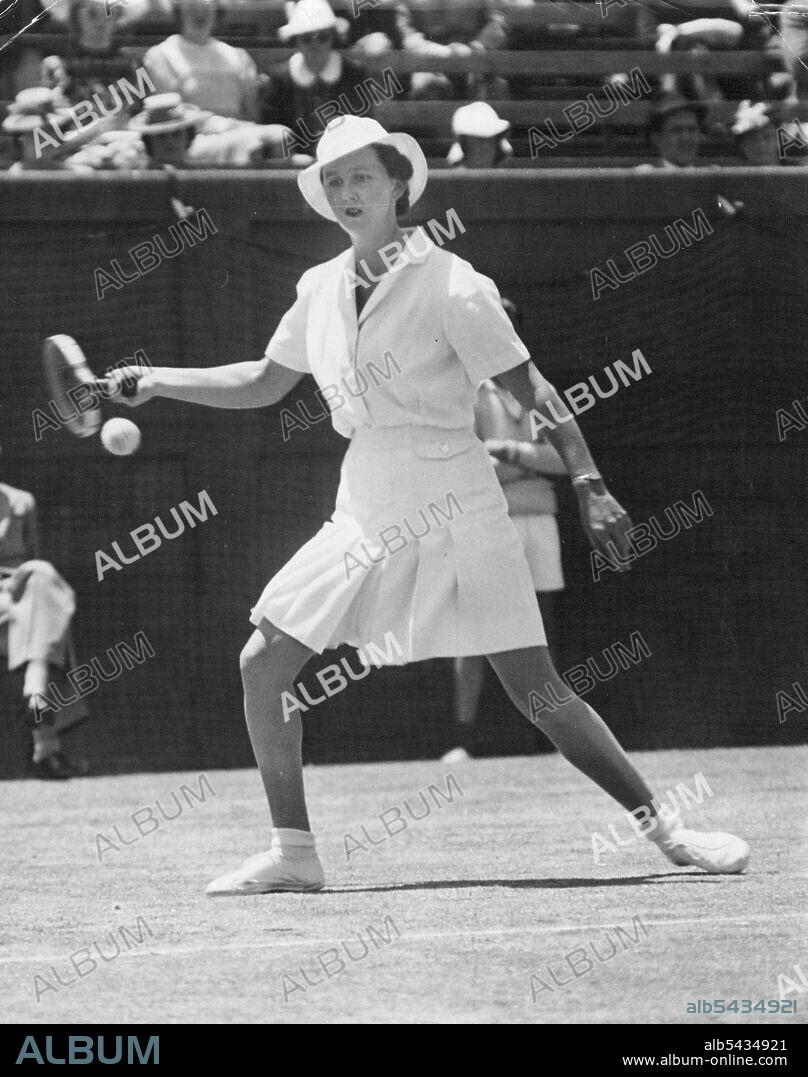Miss Nancy Wynne...Tennis. Victorian Tennis championships Miss Nancy Wynne winner of women's singles final. December 01, 1939.