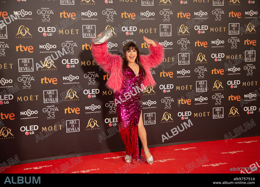 Sevilla, 02/02/2019. Gala de la 33 edición de los premios Goya, en el Fibes. En la imagen, Loles León en la alfombra roja. Foto: Vanessa Gómez ARCHSEV.