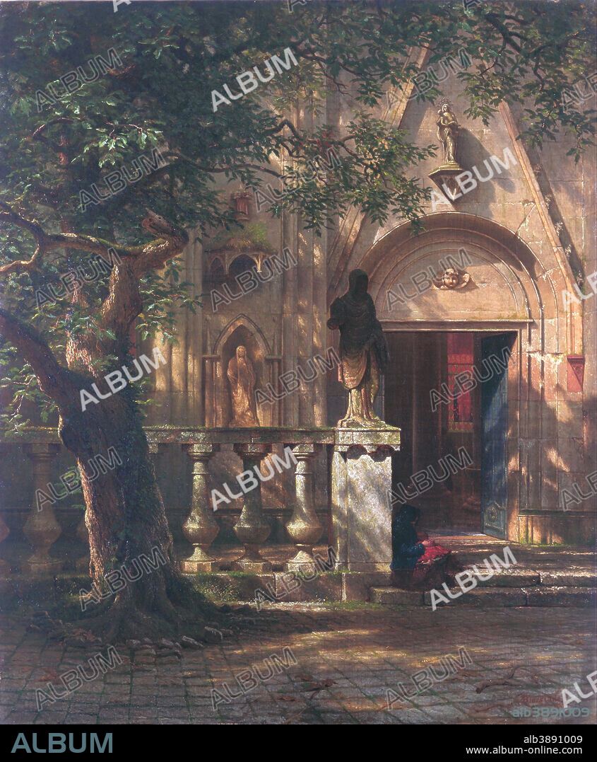 ALBERT BIERSTADT. Sunlight and Shadow. Date/Period: 1862. Painting. Oil on canvas. Height: 105.4 cm (41.4 in); Width: 90.2 cm (35.5 in).