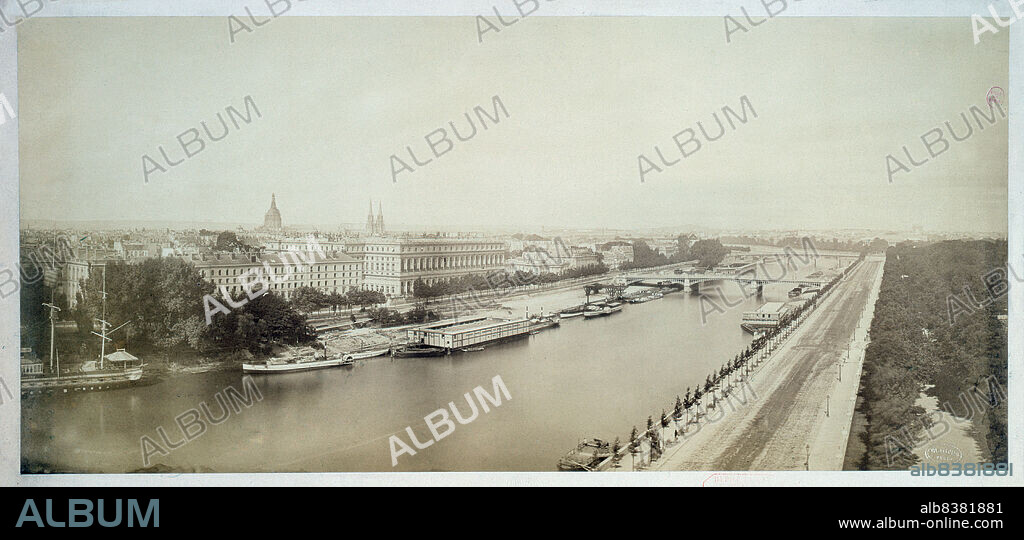 FREDERIC MARTENS. Panorama of the Quai d'Orsay, 7th arrondissement, Paris, between 1845 and 1885.