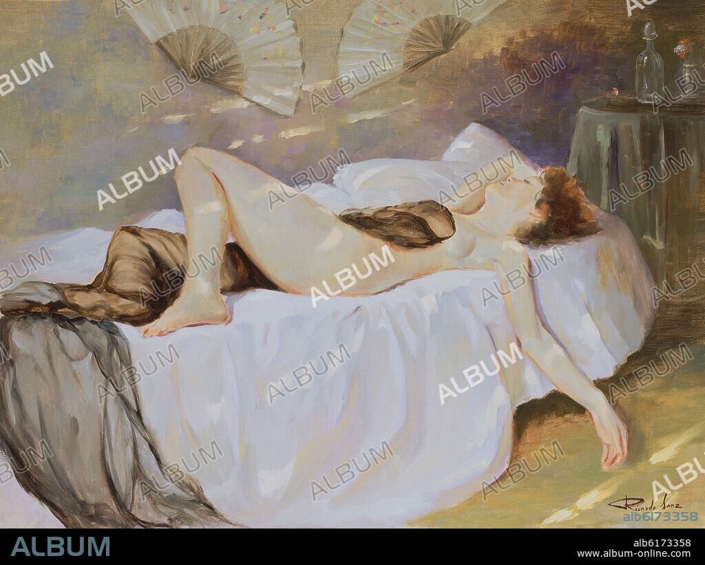 RICARDO SANZ 1957/. (MUJER DESNUDA DORMIDA) - SIGLO XX.