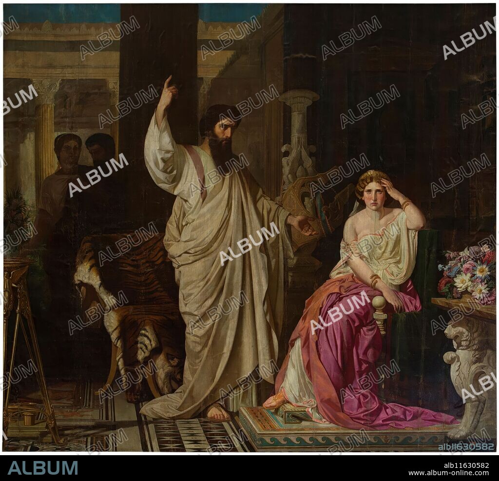 ISIDORO SANTOS LOZANO SIRGO and ISIDORO LOZANO. Isidoro Lozano / 'Saint Paul, surprised by Nero at the moment of converting Sabina Poppaea'. 1858. Oil on canvas.