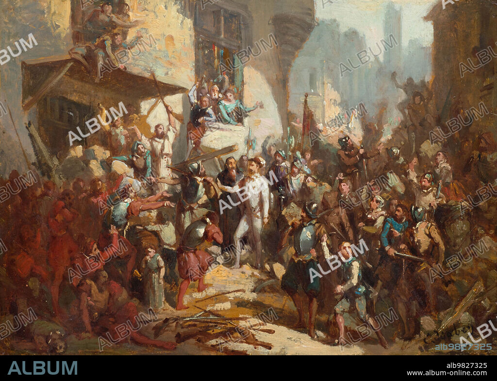 LOUIS GABRIEL EUGèNE ISABEY. The Day of the Barricades (Journée des barricades) on 12 May 1588.