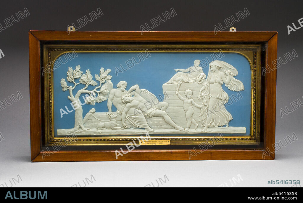 WEDGWOOD. Plaque with Selene and Endymion in Shadow Box, Burslem, Late 18th/19th century.