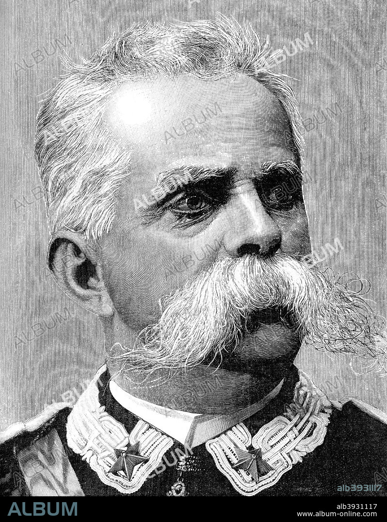 King Umberto I, King of Italy of Italy, 1900. Umberto I became King of Italy in 1878. He became widely unpopular after he sent a telegram congratulating General Fiorenzo Bava-Beccaris for his action in firing cannon on demonstrators protesting about the price of bread in Milan on 7th May 1898, and was assassinated by Gaetano Bresci, an anarchist, on 9th August 1900. A print from Black and White Budget Vol III, WJP Monckton, London, August 4th 1900.