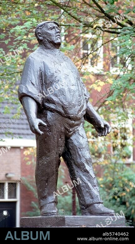Amsterdam, Denkmal de Dokwerkers / vor der portugiesischen Synagoge Format / Filmsize: Kleinbild/24 × 36 mm.