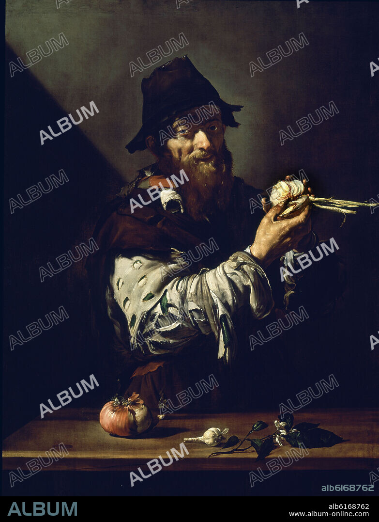 JOSÉ DE RIBERA. EL SENTIDO DEL OLFATO - SIGLO XVII - LIENZO 1,15x0,88 - BARROCO ESPAÑOL.