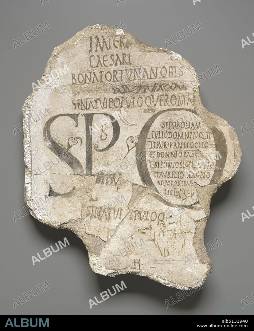 Latin Inscription, A.D. 193211, Ink on gypsum, 82.55 × 63.5 × 6.17 cm (32 1/2 × 25 × 2 7/16 in.), Yale-French Excavations at Dura-Europos, Excavated in Dura-Europos, Syria, Syrian, Dura-Europos, Roman, late 2nd or early 3rd century A.D., Inscriptions.