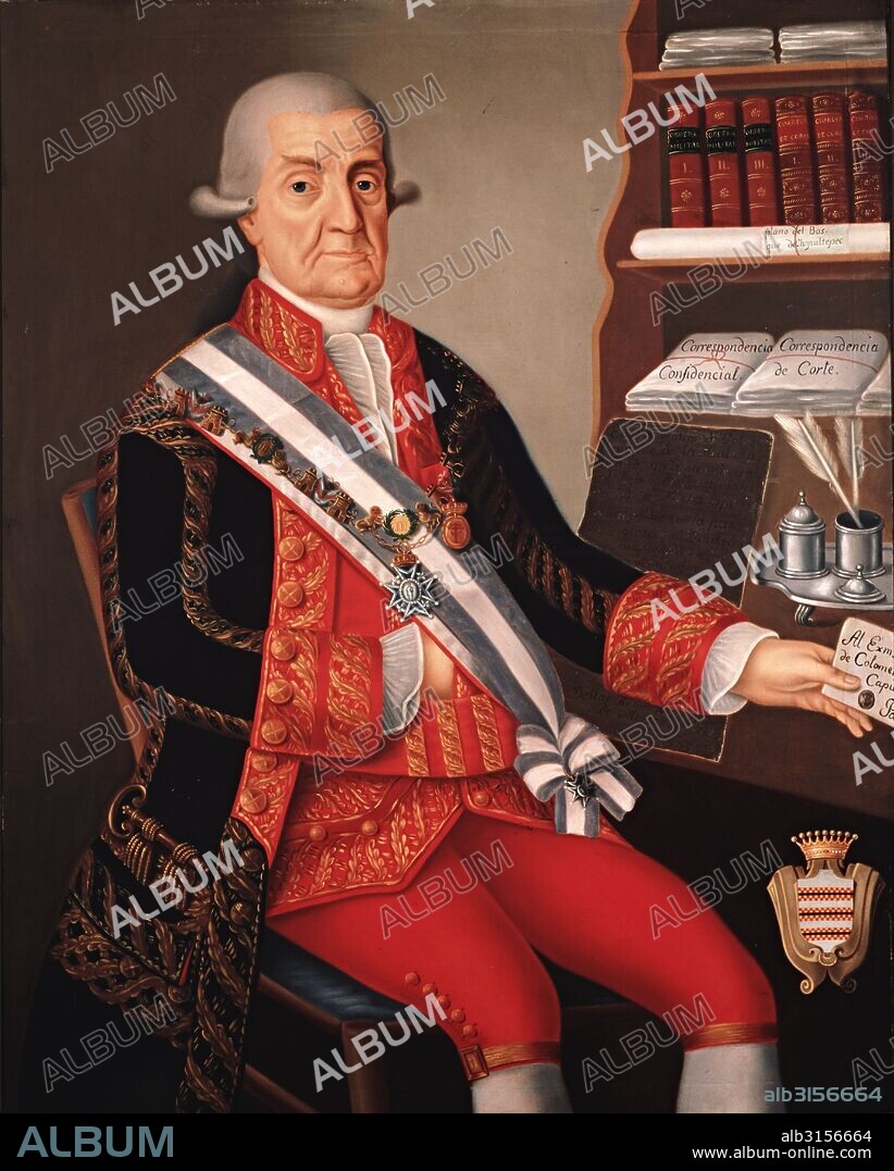 RAMÓN TORRES. Retrato de Matías de Gálvez, Virrey de Nueva España.