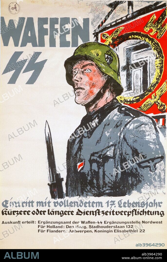 Recruitment poster for the Waffen SS, c1940-c1944.