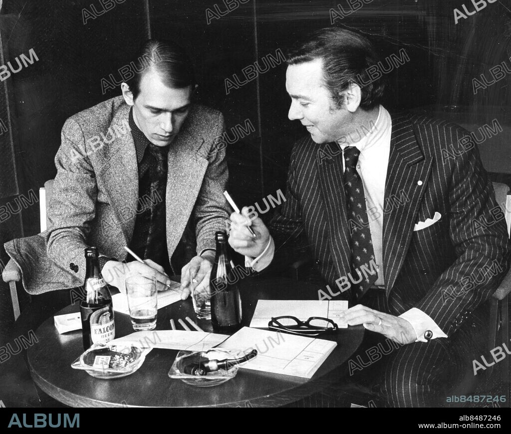 GÖTEBORG 1974-03-17.. Palace hotell - Lars Hansson och Olle Bornefors (th). *** Local Caption *** GT - Foto: Bela Unger / Kamerareportage / TT / Kod: 2524.