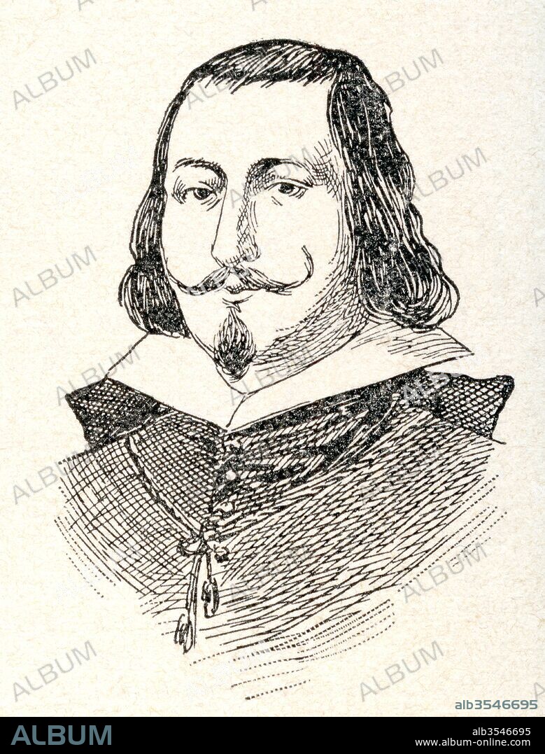 Don Diego Roque López Pacheco Cabrera y Bobadilla, 7th Duke of Escalona, 7th Marquis of Villena and 7th Count of Xiquena, 1599 - 1653. Spanish nobleman and viceroy of New Spain. From Enciclopedia Ilustrada Segui, published c. 1900.