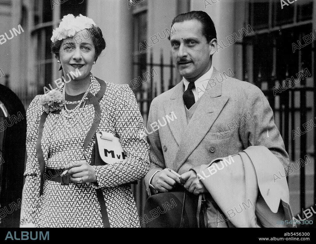Habsburg Archduke in London with Baroness Fiancee -- Archduke Franz Joseph of Habsburg, photographed with his fiancee, Baroness Marta von Kahler, in London.Archduke Franz Joseph of Habsburg, son of Archduke Leopold Salvator of Austria and Archduchess Blanca, has just arrived in London for a visit with his fiancee, Baroness Marta von Kahler, a handsome German.The are to be married in September.For several years, the Archduke Franz Joseph has been living quietly in France, where he is a well-known figure on the Riviera. July 08, 1937. (Photo by Kosmos Press Bureau (Aust.)).