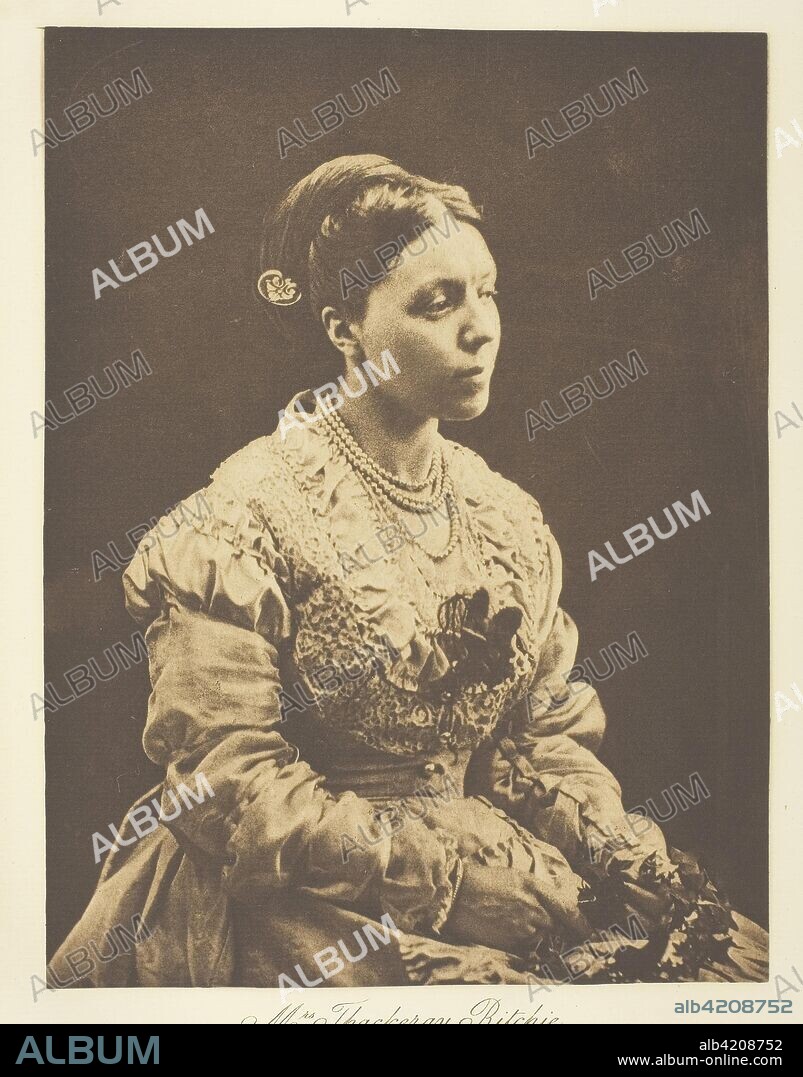 Mrs. Thackeray Ritchie. Julia Margaret Cameron; English, 1815-1879. Date: 1870. Dimensions: 24.9 × 18.8 cm (image); 45.9 × 37.7 cm (album page). Photogravure, plate 21 from the album "Lord Tennyson and his Friends" (1893), edition 138/140. Origin: England.