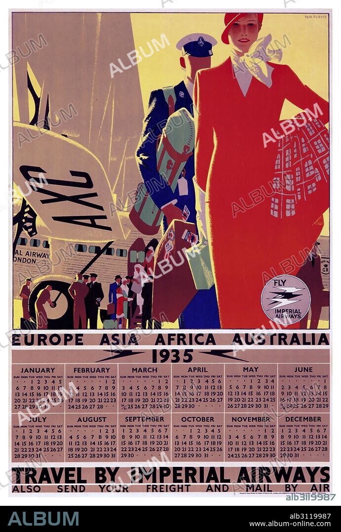 Imperial Airways year view calendar. - Album alb3119987 imperial-airways-year-view-calendar-album-alb3119987