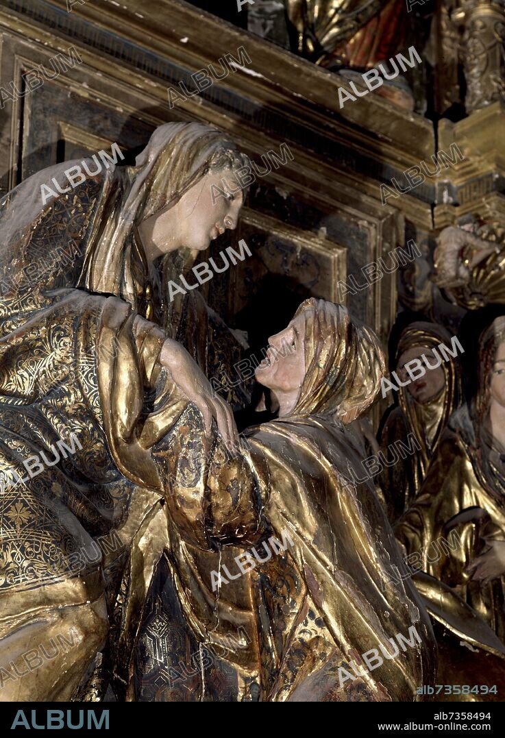 ALONSO BERRUGUETE (1488-1561). DETALLE DEL RETABLO DE LA VISITACION PROCEDENTE DEL CONVENTO DE SANTA URSULA - 1535.