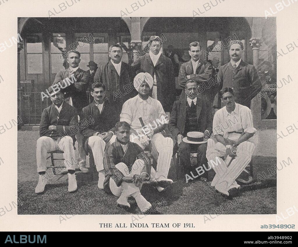 The all-India cricket team of 1911 (1912). From Imperial Cricket, edited by P F Warner and published by The London and Counties Press Association Ltd (London, 1912).