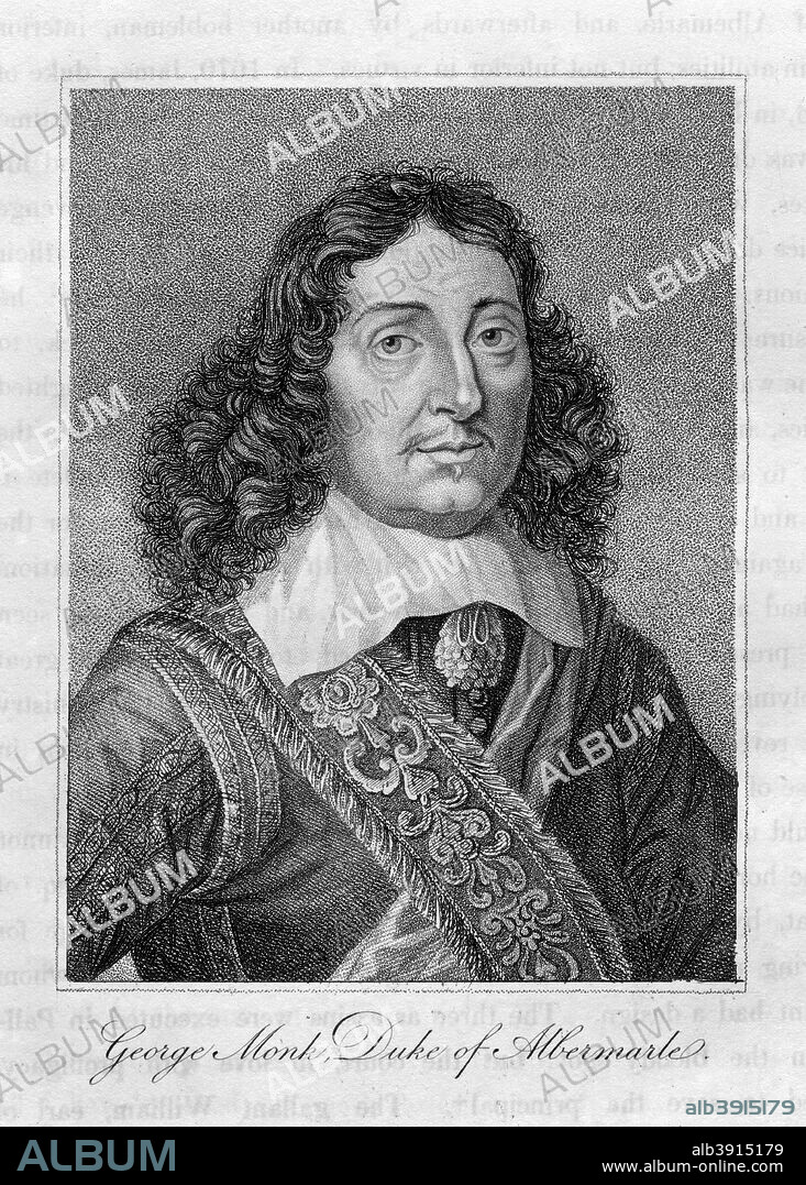 George Monck, Duke of Albemarle, 17th century English soldier. Monck (1608-1670) supported the Commonwealth cause in the English Civil Wars from 1644, but was instrumental in the restoration of Charles II in 1660.