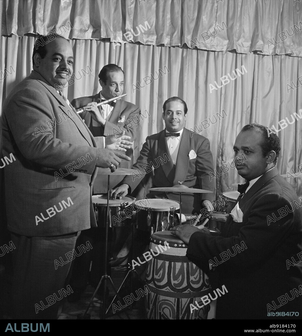 WILLIAM PAUL GOTTLIEB. Portrait of Noro Morales, Ismael Morales, and Humberto L¾pez Morales, Glen Island Casino, New York, N.Y., ca. July 1947.