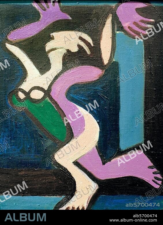 ERNST LUDWIG KIRCHNER. Kirchner, Ernst Ludwig 1880-1938. "Tanzender Frauenakt, Gret Palucca", (dancing nude, Gret Palucca), 1929/30. Oil on canvas, 41 × 33cm. Switzerland, private collection.