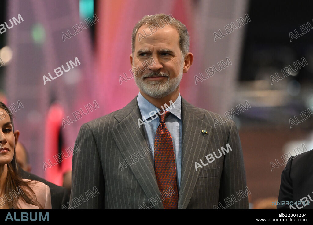KING FELIPE VI OF SPAIN, QUEEN LETIZIA and Queen Letizia of Spain. January 22, 2025, Madrid, Madrid, Spain: King Felipe and Queen Letizia during the 45th edition of the International Tourism Trade Fair, Fitur 2025, at IFEMA Madrid, on January 22, 2025, in Madrid, Spain. Fitur is the premier annual event for global tourism professionals and the leading trade fair for inbound and outbound markets in Ibero-America. (Credit Image: © Oscar Manuel Sanchez/ZUMA Press Wire).