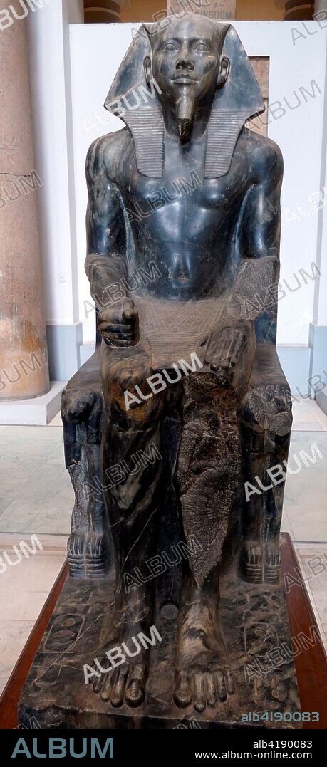 Diorite statue of King Cephren. builder of the second Pyramid at Giza. Egypt. Khafra. Khafre. Khefren or Cephren) was an ancient Egyptian king (pharaoh) of 4th dynasty during the Old Kingdom.