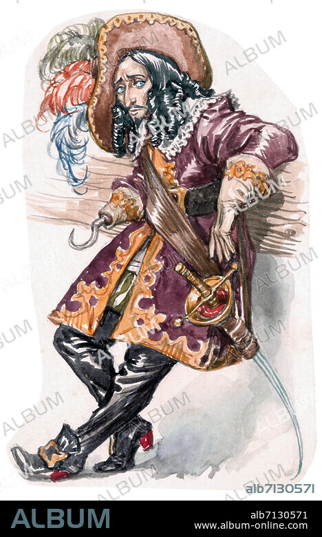 BARRIE James Matthew (1860-1937) Captain Hook, Captain Hook - Libico Maraja (1912-1983) painter, cartoonist and illustrator for the stories -Peter Pan in Kensington Gardens- (1909) and -Peter and Wendy- ( 1910). Italian edition, Milan 1953.