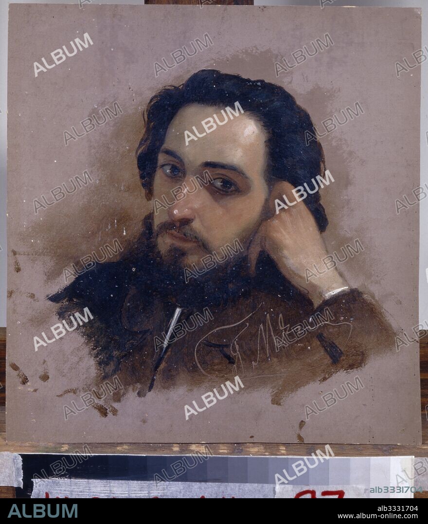 GRIGORI GRIGORYEVICH MYASOEDOV. Portrait of the author Vsevolod M. Garshin (1855-1888).