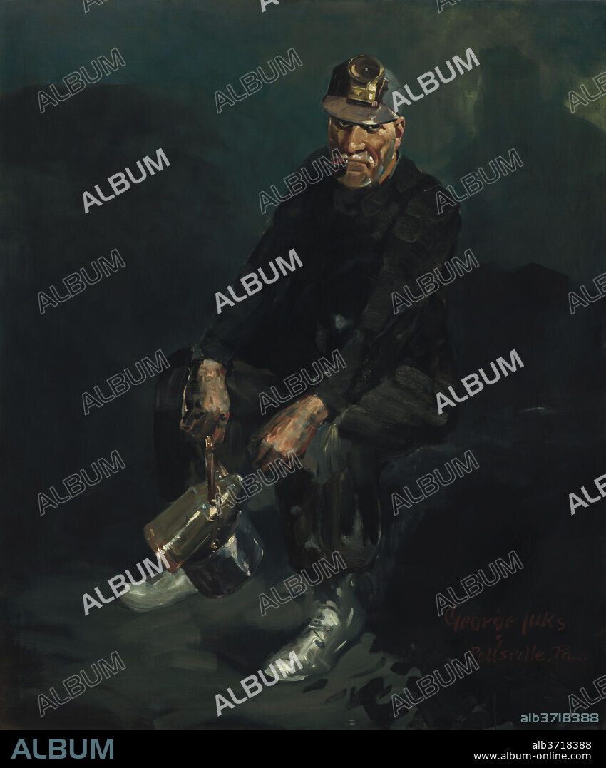 GEORGE LUKS. The Fire Boss. Dated: 1925. Dimensions: overall: 153.1 x 128 cm (60 1/4 x 50 3/8 in.)  framed: 181 x 156.2 x 6.4 cm (71 1/4 x 61 1/2 x 2 1/2 in.). Medium: oil on canvas.