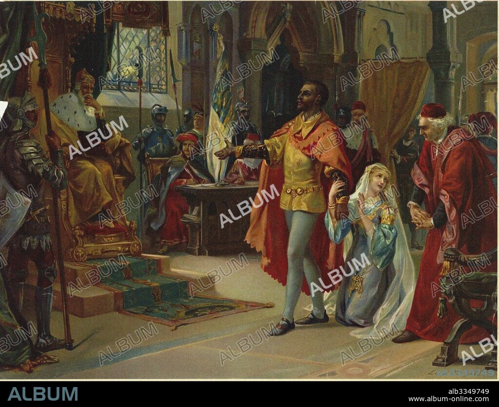 LUIGI MORGARI. Scene from the Opera Otello by Giuseppe Verdi.