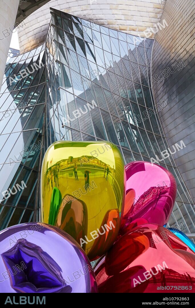 "Tulips" by Jeff Koons. Guggenheim Museum. Bilbao. Bizkaia. Basque Country. Spain.