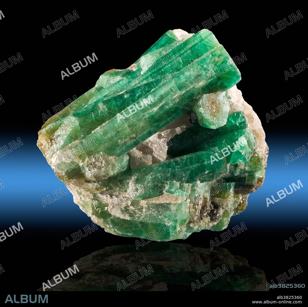 Emerald, a variety of beryl, from Carnaiba Mine, Pindobacu, Bahia, Brazil.