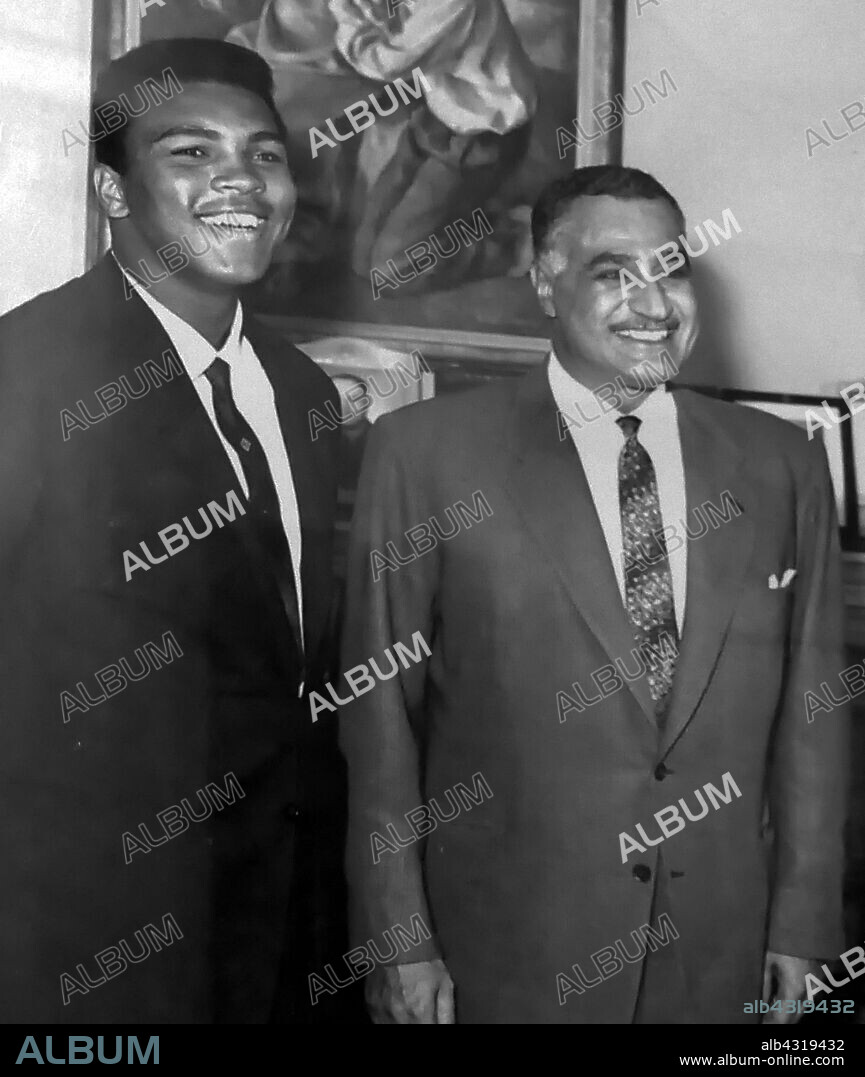 Muhammad Ali meets President Gamal Abdul Nasser of Egypt, 1964. Muhammad Ali, (1942 - 2016). Ali was an American professional boxer and activist, He is widely regarded as one of the most significant and celebrated sports figures of the 20th century.