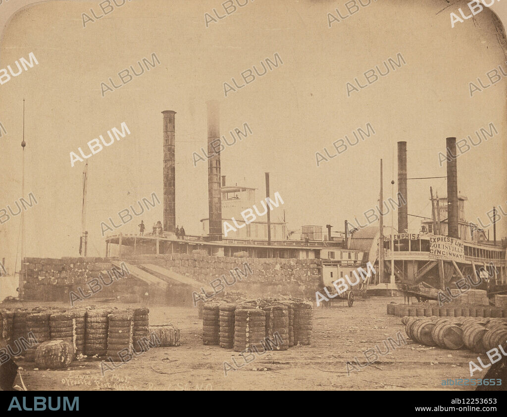 The Steamer Magnolia at the Port of New Orleans, captured by Jay Dearborn Edwards during 1858-1861, depicts a bustling riverboat scene.