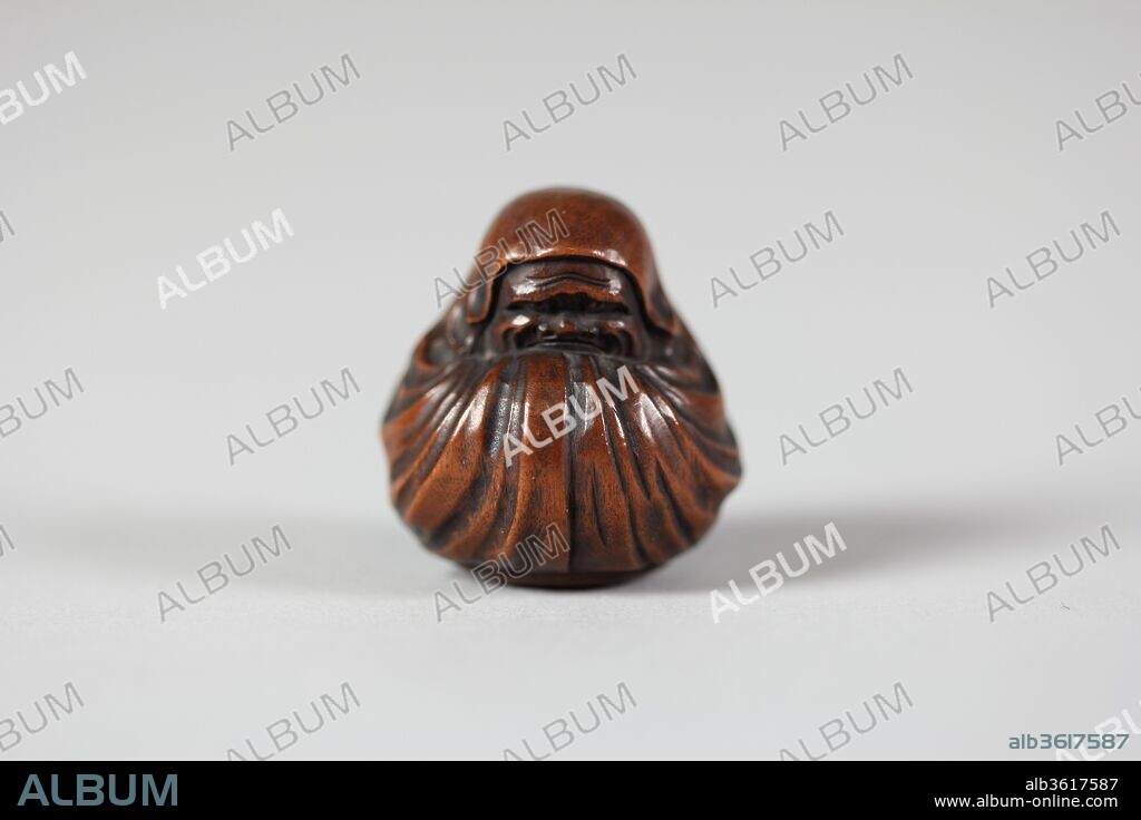 Netsuke of Daruma. Culture: Japan. Dimensions: H. 1 5/16 in. (3.3 cm); W. 1 1/4 in. (3.2 cm). Date: 19th century.