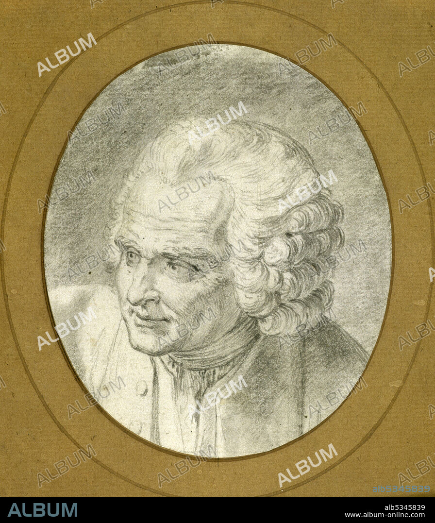 JACQUES PHILIPPE CARESME. Portrait of Jean-Jacques Rousseau (1712-1778).