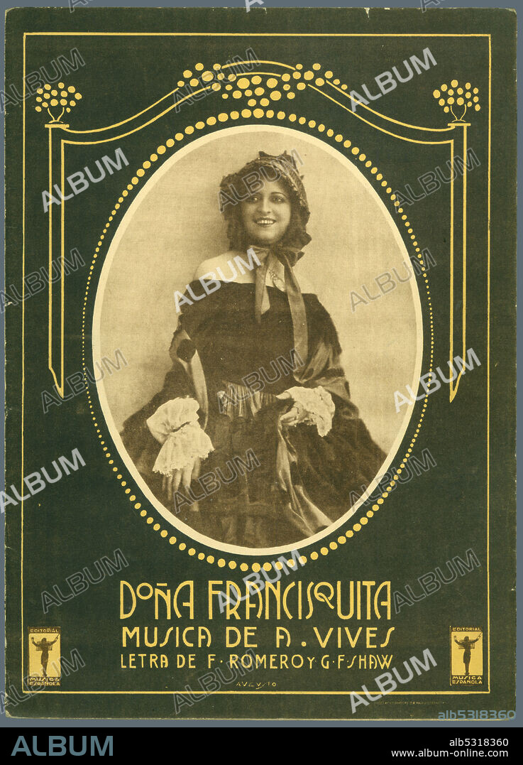 Partitura musical de la zarzuela Doña Francisquita, de Amadeu Vives. Año 1923.