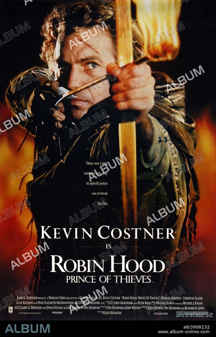 KEVIN COSTNER en ROBIN HOOD, PRÍNCIPE DE LOS LADRONES, 1991 (ROBIN HOOD: PRINCE OF THIEVES), dirigida por KEVIN REYNOLDS. Copyright WARNER BROTHERS.