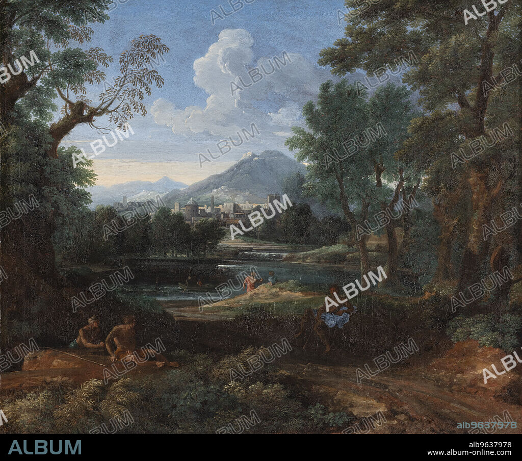 GASPARD DUGHET. Arcadian Landscape, 1628-1675. Earlier ascribed to Jan Frans van Bloemen (1662-1749).