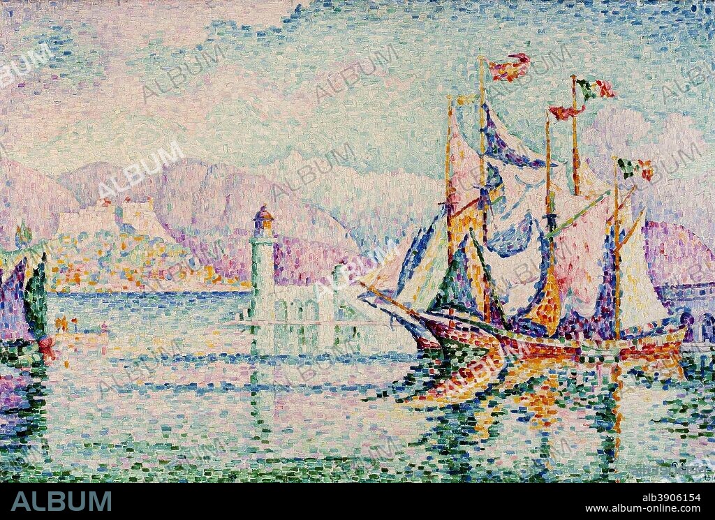 PAUL SIGNAC. Antibes - Morning. Date/Period: 1914. Painting. Oil on canvas. Height: 80 cm (31.4 in); Width: 120 cm (47.2 in).
