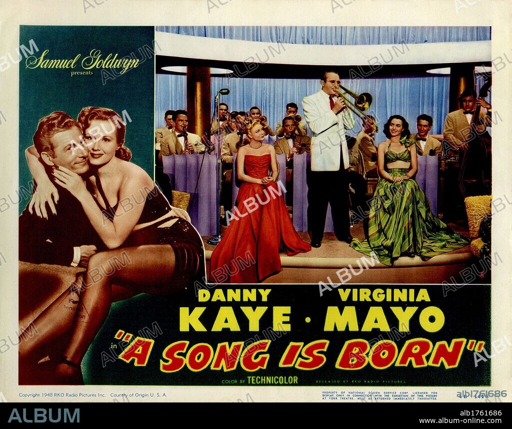 Poster de NACE UNA CANCIÓN, 1948 (A SONG IS BORN), dirigida por HOWARD HAWKS. Copyright RKO.