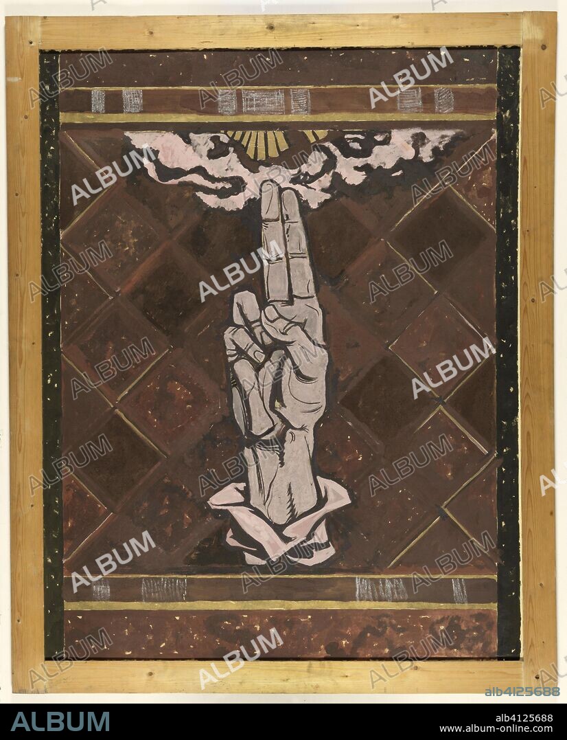 RICHARD NICOLAUS ROLAND HOLST. Swearing hand; design for figure of the marble decoration in the Hoge Raad in The Hague. Draughtsman: Richard Roland Holst. Dating: c. 1868 - c. 1938. Measurements: h 1405 mm × w 1102 mm × h 1550 mm × w 1250 mm.