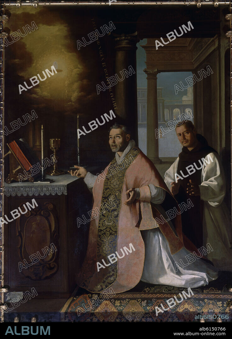 FRANCISCO DE ZURBARAN. SACRISTIA - LA MISA DEL PADRE CABAÑUELAS - SIGLO XVII - BARROCO ESPAÑOL - ESCUELA SEVILLANA.
