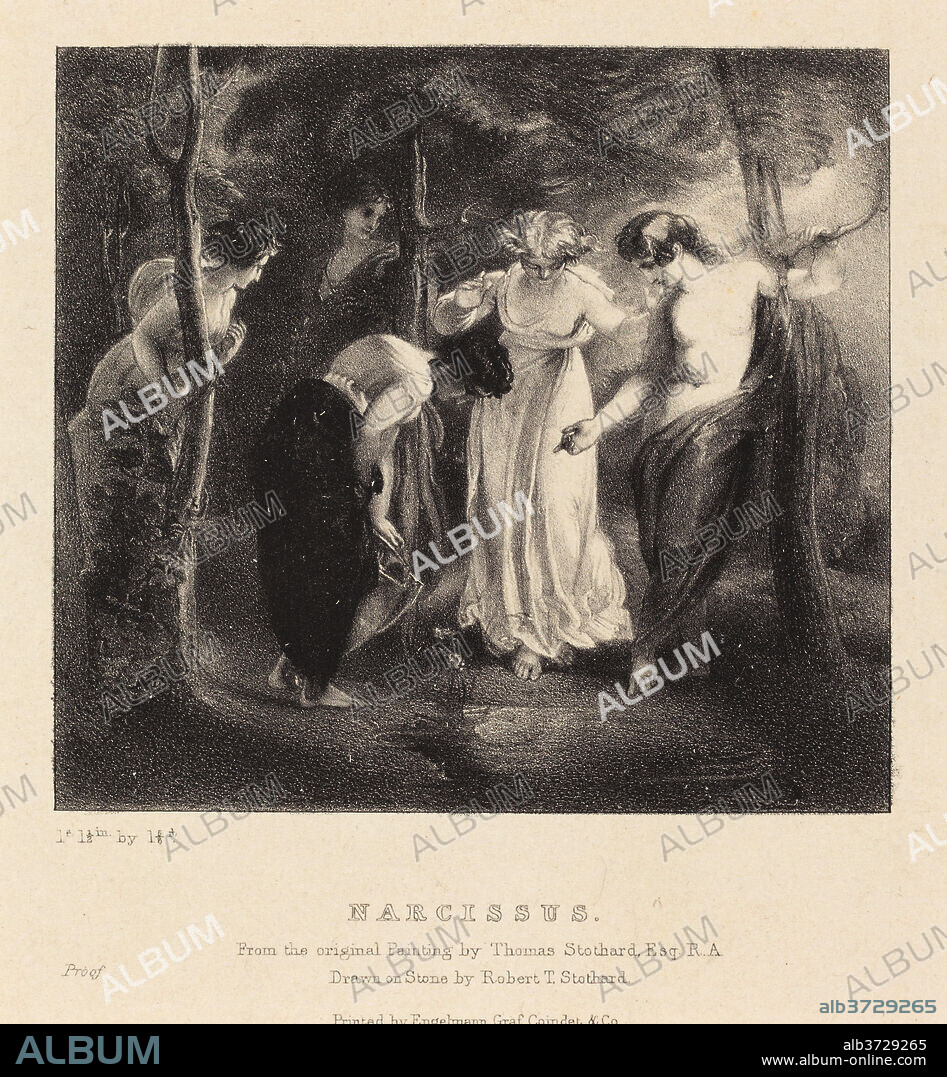ROBERT T. STOTHARD AFTER THOMAS STOTHARD. Narcissus. Medium: lithograph.