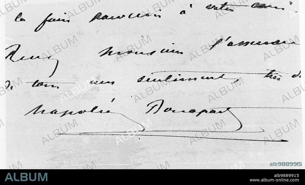 Handwriting and Signature of Napoleon Bonaparte (1769-1821) (pen and ink on paper).
