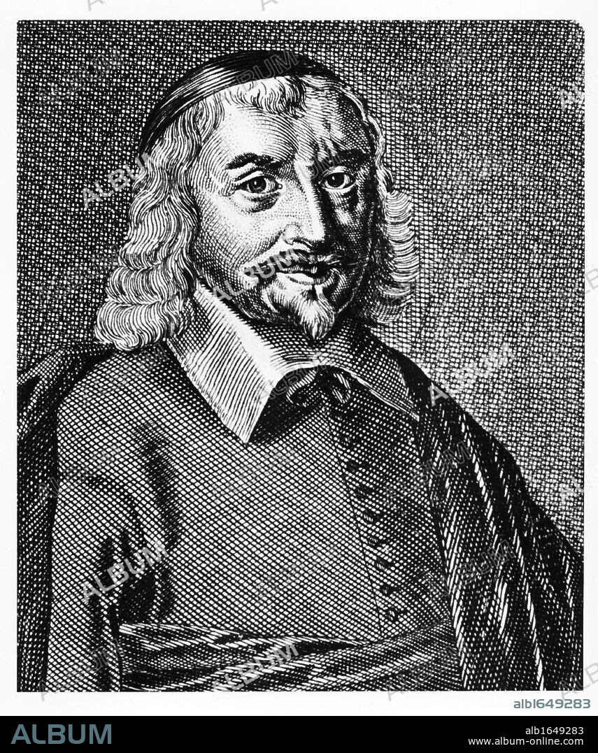 Thomas Hobbes (1588 - 1679) English political philosopher, born at Malmesbury, Wiltshire. Argued for absolute rule. Engraving. Eighteenth century engraving.