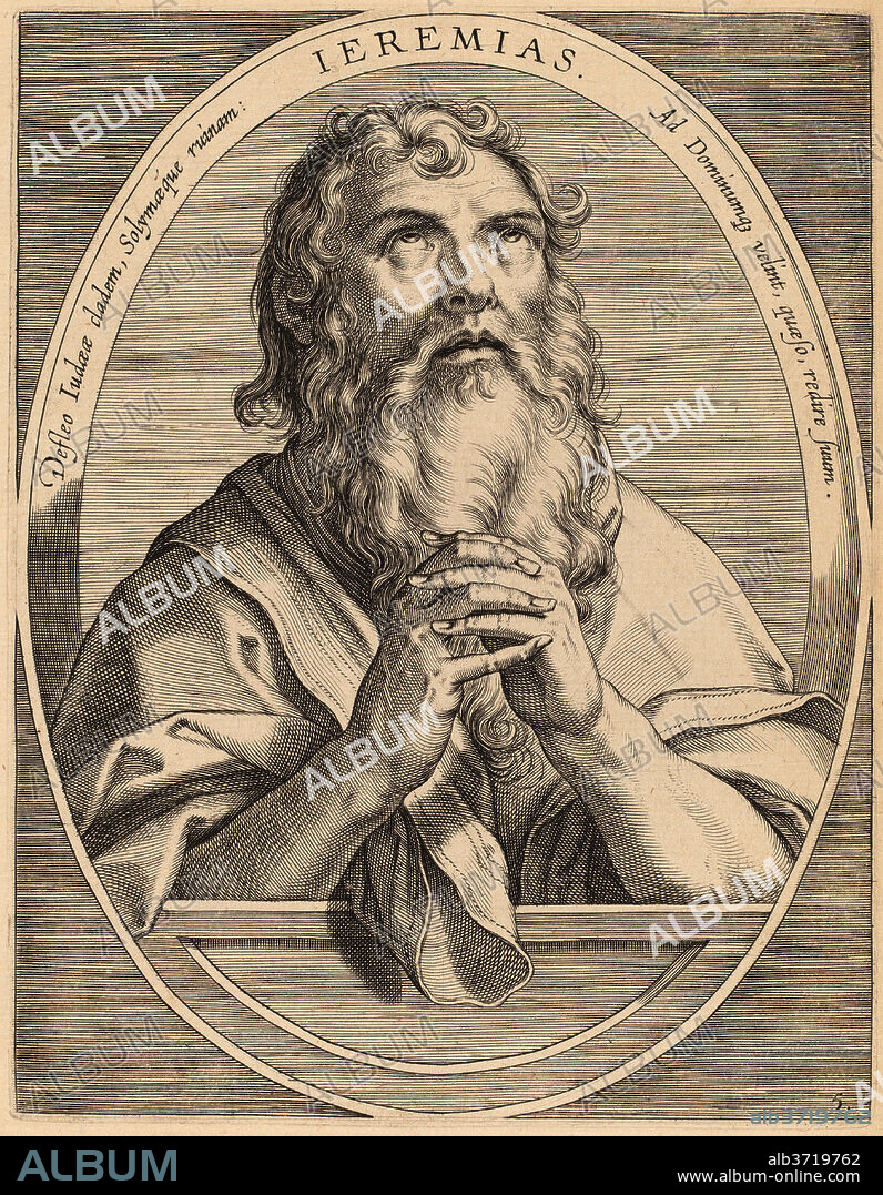 THEODOR GALLE AFTER JAN VAN DER STRAET. Jeremiah. Dated: published 1613. Dimensions: plate: 17.7 x 13.8 cm (6 15/16 x 5 7/16 in.)  sheet: 24.3 x 18.8 cm (9 9/16 x 7 3/8 in.). Medium: engraving on laid paper.